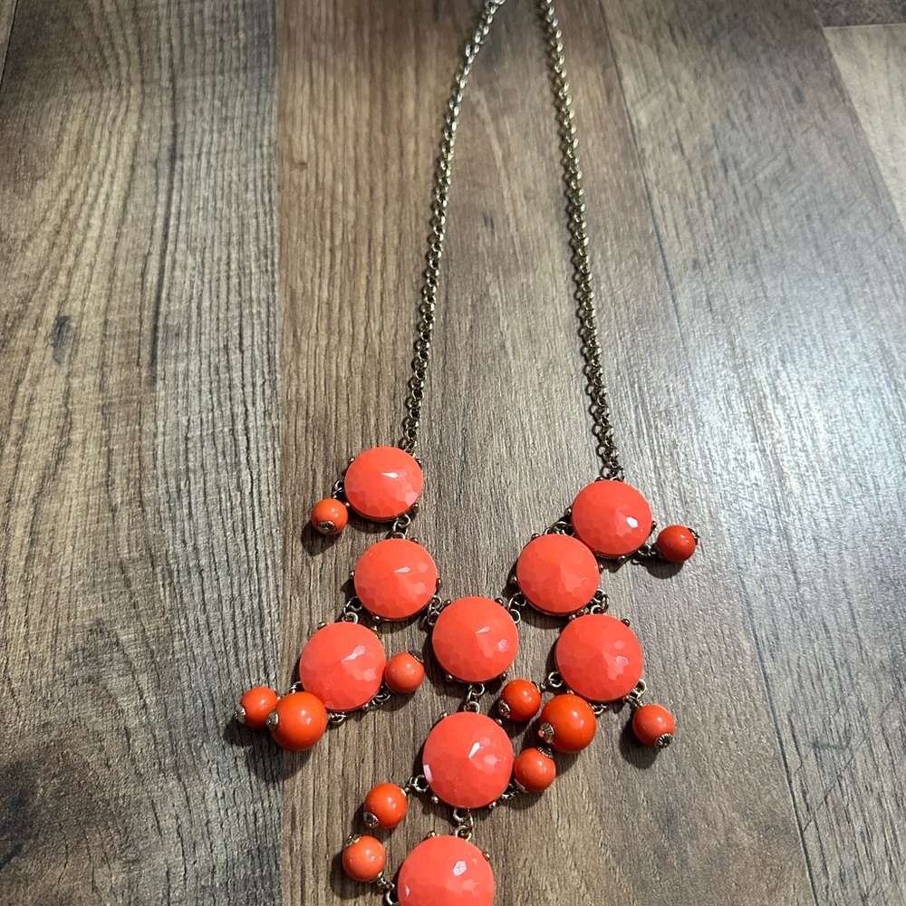 Elegant Orange Statement Necklace